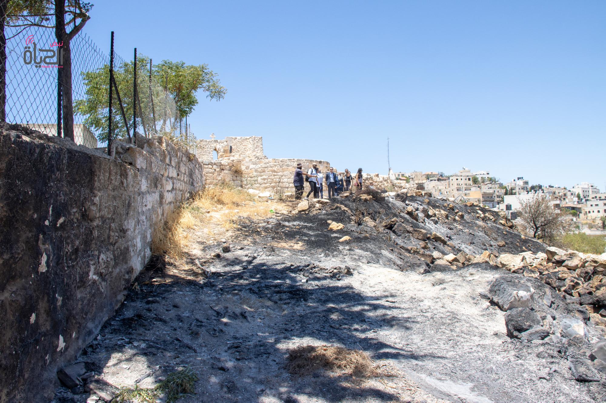  الطيبة، اعتداءات المستوطنين، كنيسة الخضر